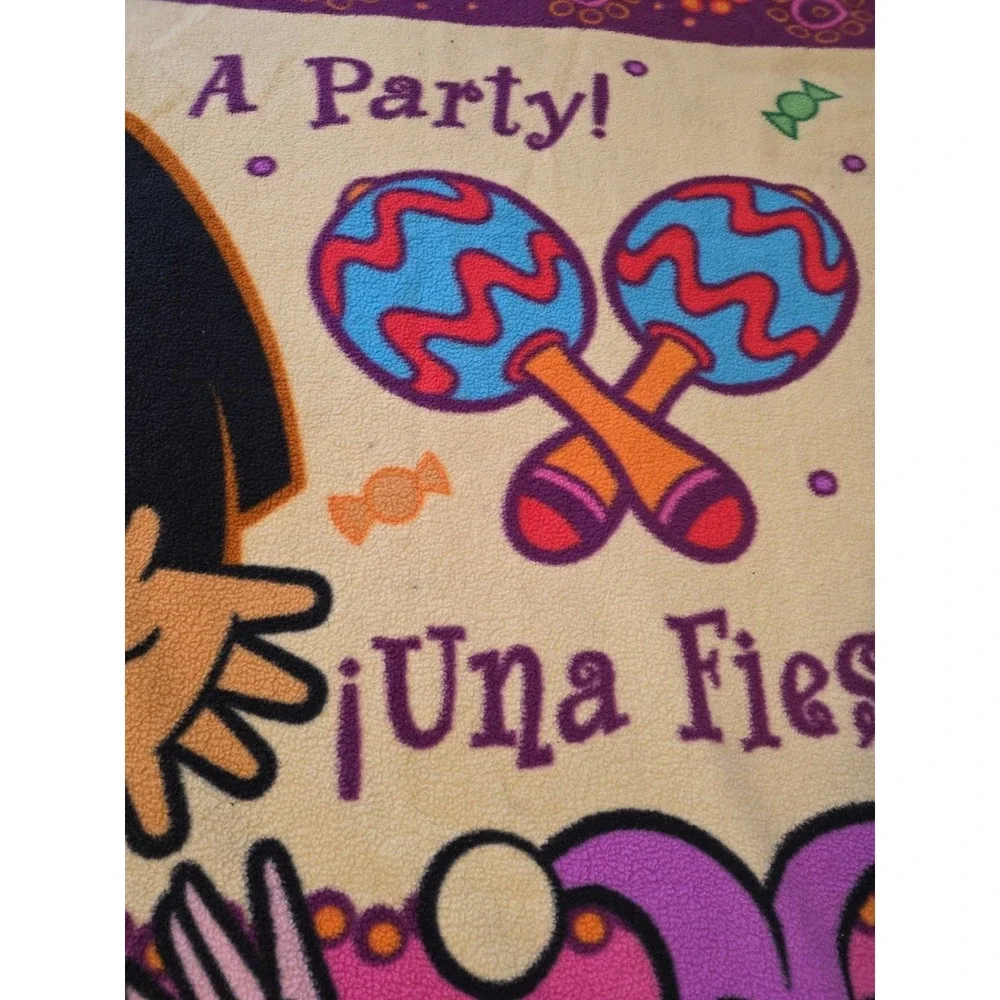 2004 Dora The Explorer And Boots Fleece Blanket Nick Jr 54x48‎ Inches